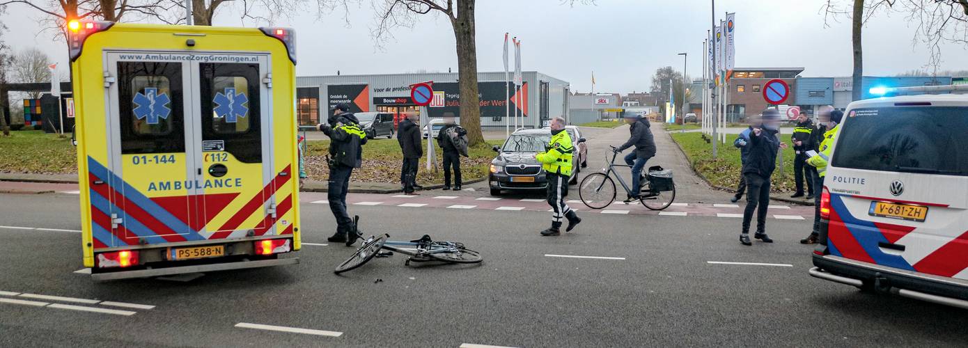 Fietser gewond na forse aanrijding met automobilist Groningen