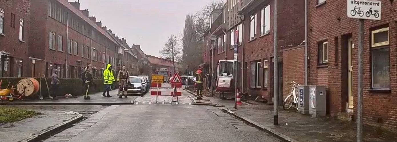 Gaslekkage bij aanleg glasvezel Oosterparkwijk Groningen