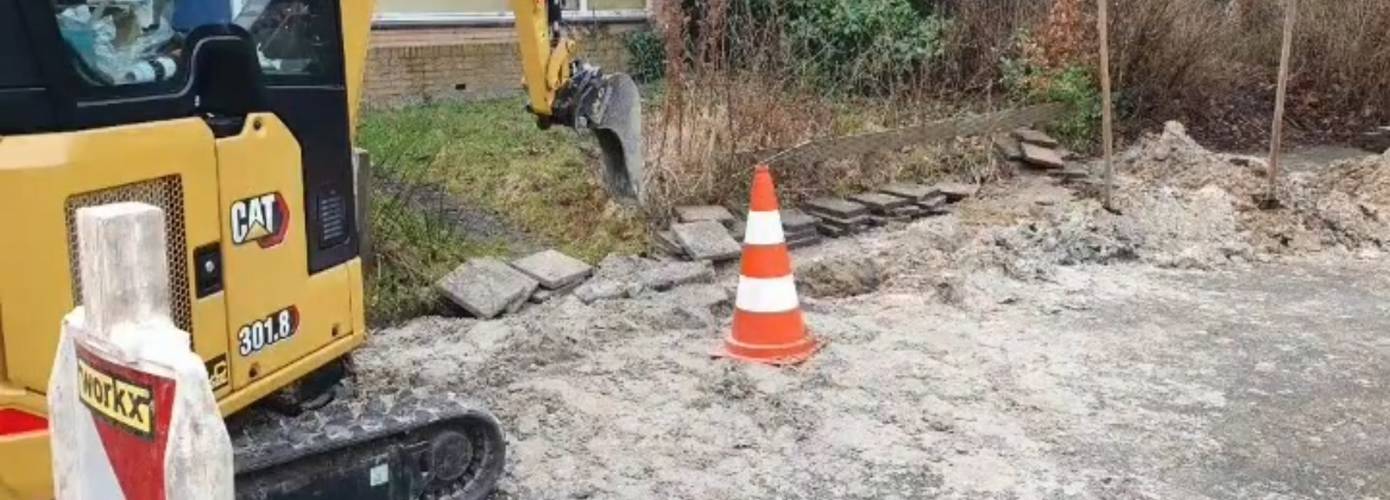 Gaslekkage door graafwerkzaamheden in de stad Groningen
