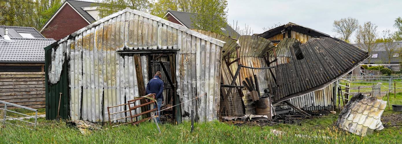 Drie paarden overleden bij hevige schuurbrand in Hoogkerk