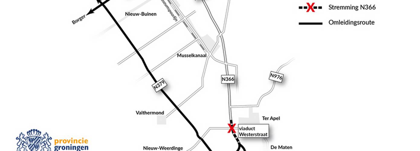 N366 bij Ter Apel nog een week extra afgesloten door tegenslagen