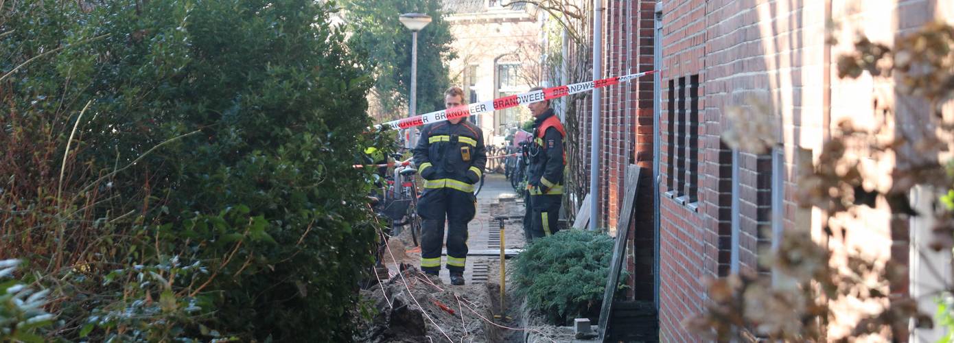 Straat tijdelijk afgezet wegens gaslek door werkzaamheden in Groningen