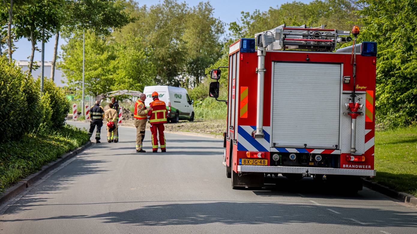 Fors gaslek in Farmsum; hoofdleiding geraakt tijdens graafwerkzaamheden