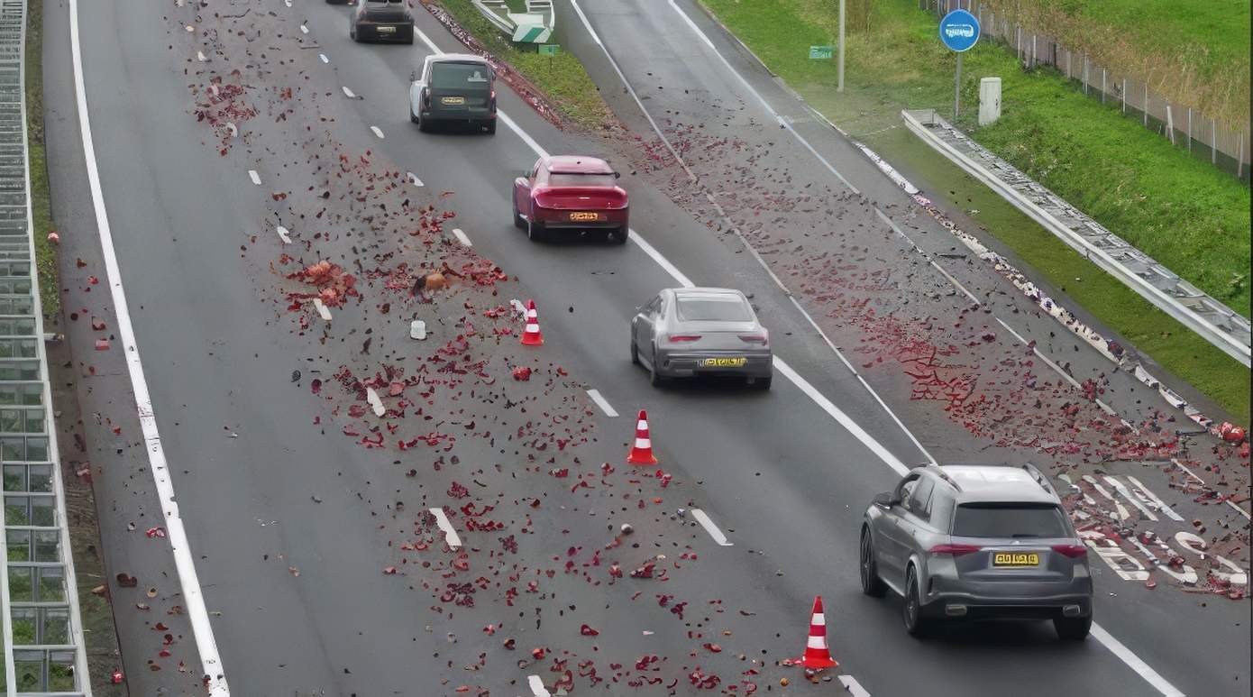 Potverdorie, lange file op A7 vanwege lege bloempotten op de snelweg