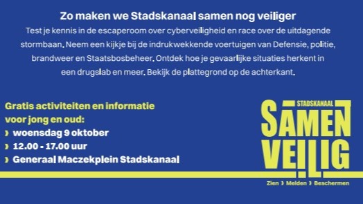 Gemeente Stadskanaal organiseert Samen Veilig Stadskanaal 