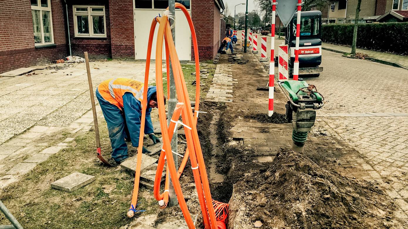 Aanleg glasvezel binnen de bebouwde kom van Midden-Groningen