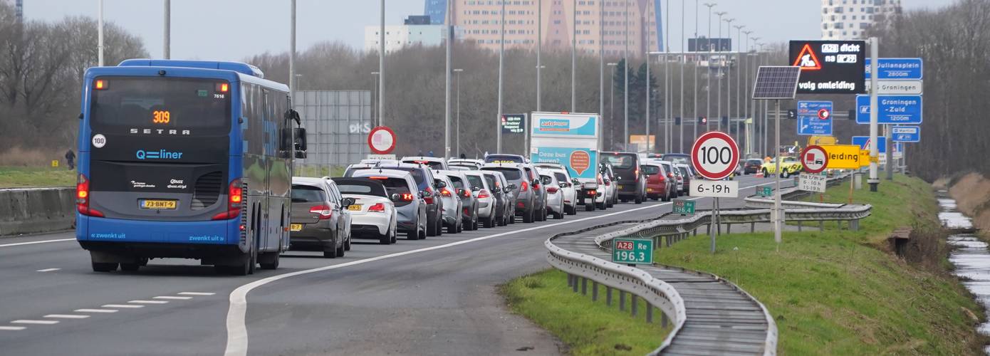 'Drukte in het verkeer bijna dubbel zoveel als normaal door staking treinverkeer'